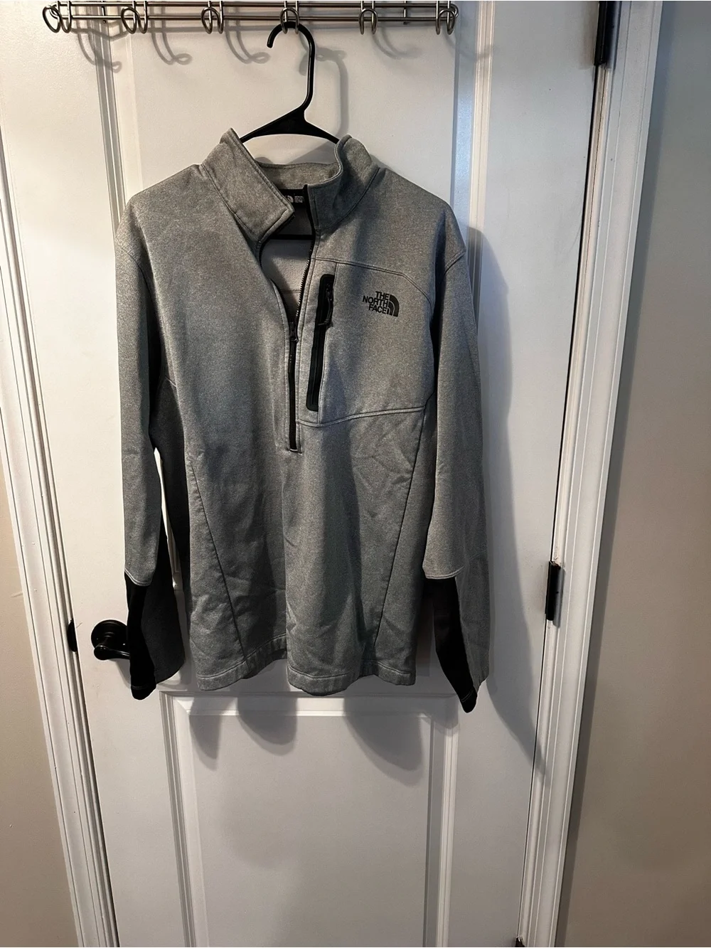 The North Face Light Gray Fleece Half-Zip Pullover